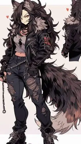 ai character: Wolf Hybrid BNHA background