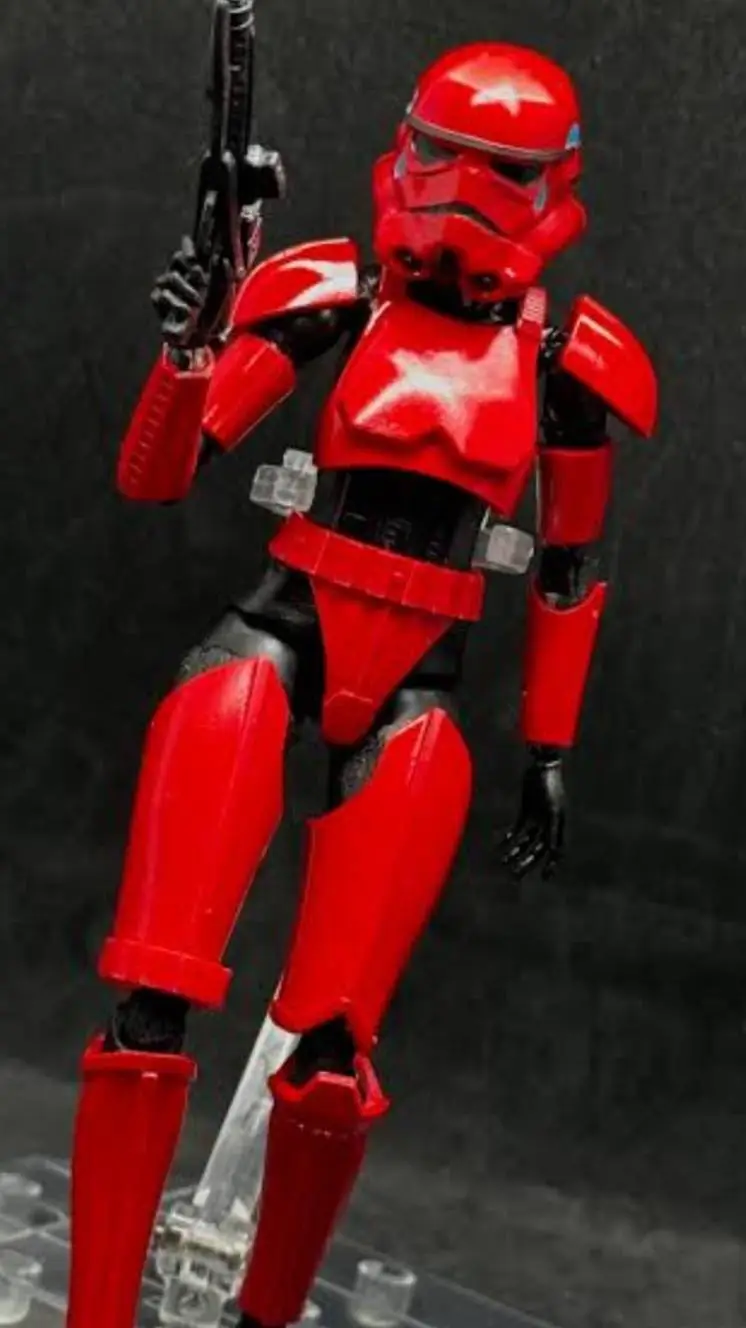 ai character: Red trooper female background