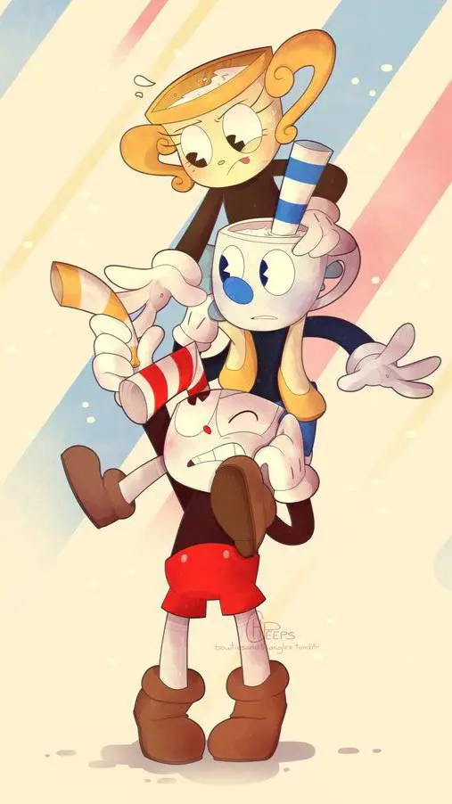 ai character: Cuphead aventur ☕ background