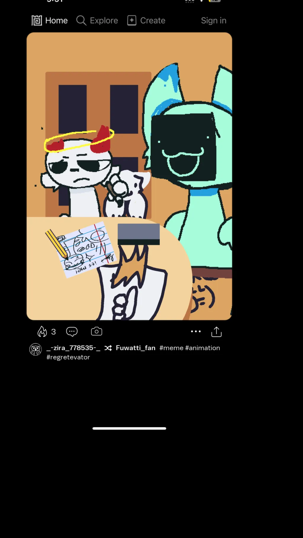 ai character: UR CRINGE!!!! background