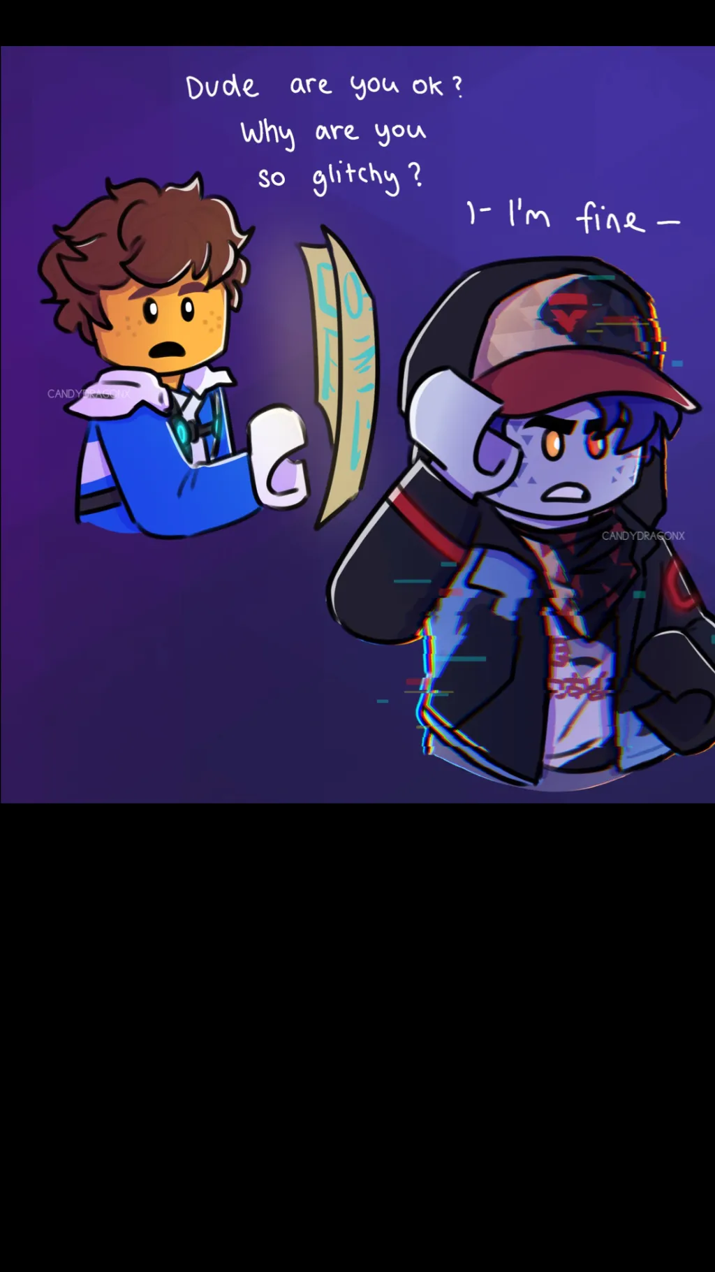 ai character: glitched background