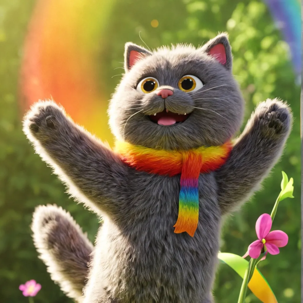 chat with ai character: Rainbow Paws