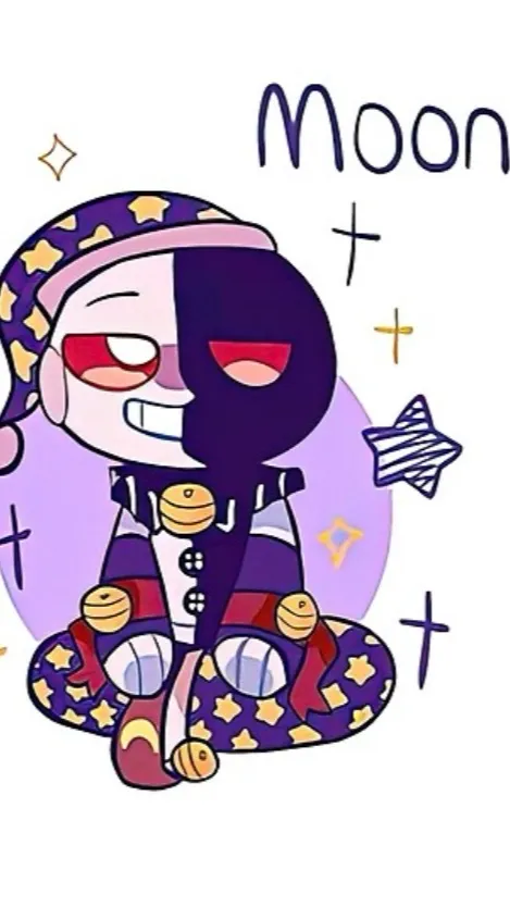 ai character: Moon and starsky background