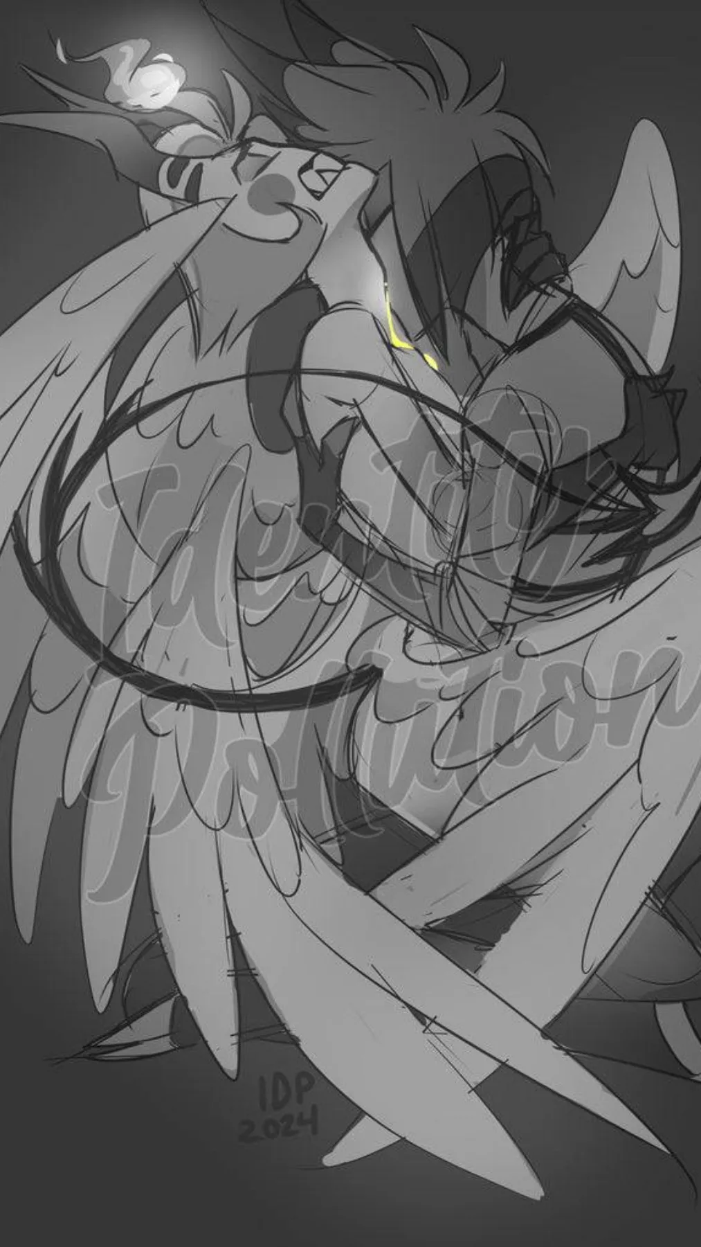 ai character: Radioapple but...  background