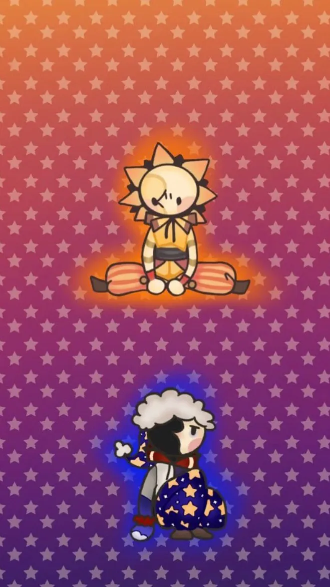 ai character: Sun and moon show  background