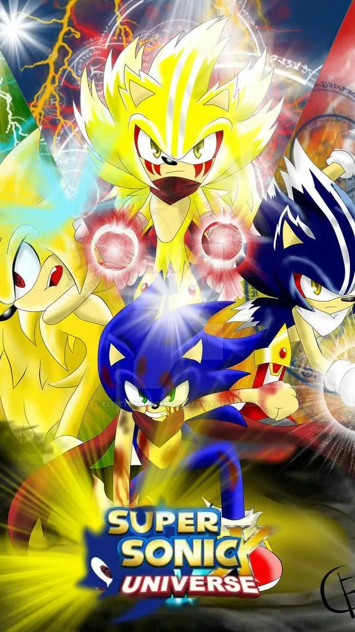 ai character: super Sonic x univ background
