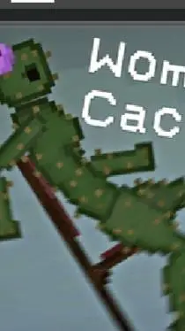 ai character: woman cactus  background