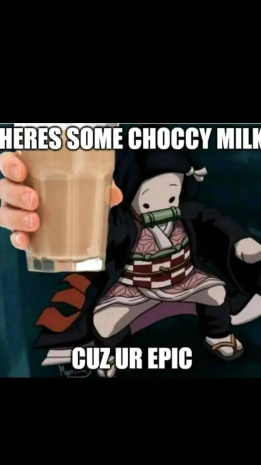 ai character: nezuko milk shop background