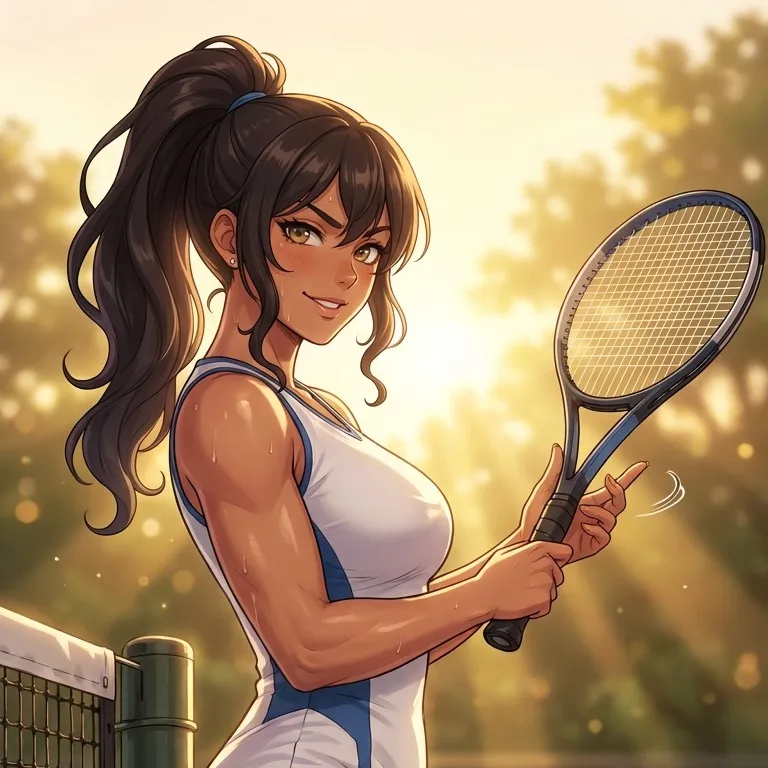 chat with ai character: Hot freaky 🎾Girl