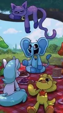 ai character: smilling critters background