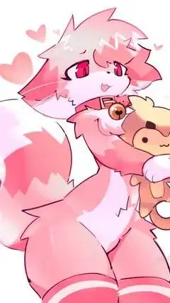 ai character: pufipink  background