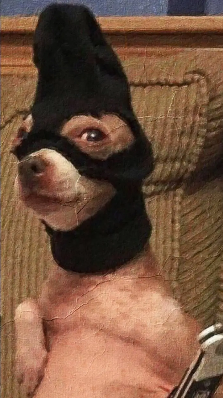 ai character: robber dawg😈😈 background