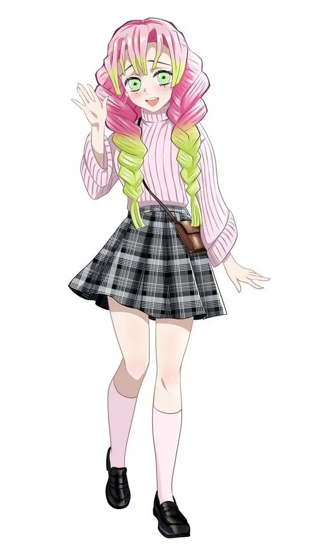 ai character: Mitsuri beach time background