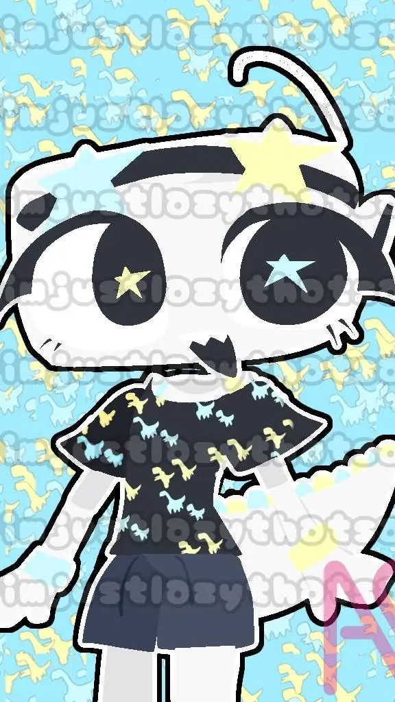 ai character: Astro y Dandy 🌘🌼🌈 background