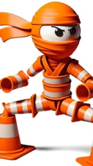 ai character: traffic cone ninja background