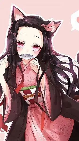 ai character: nezuko neko🐱 background