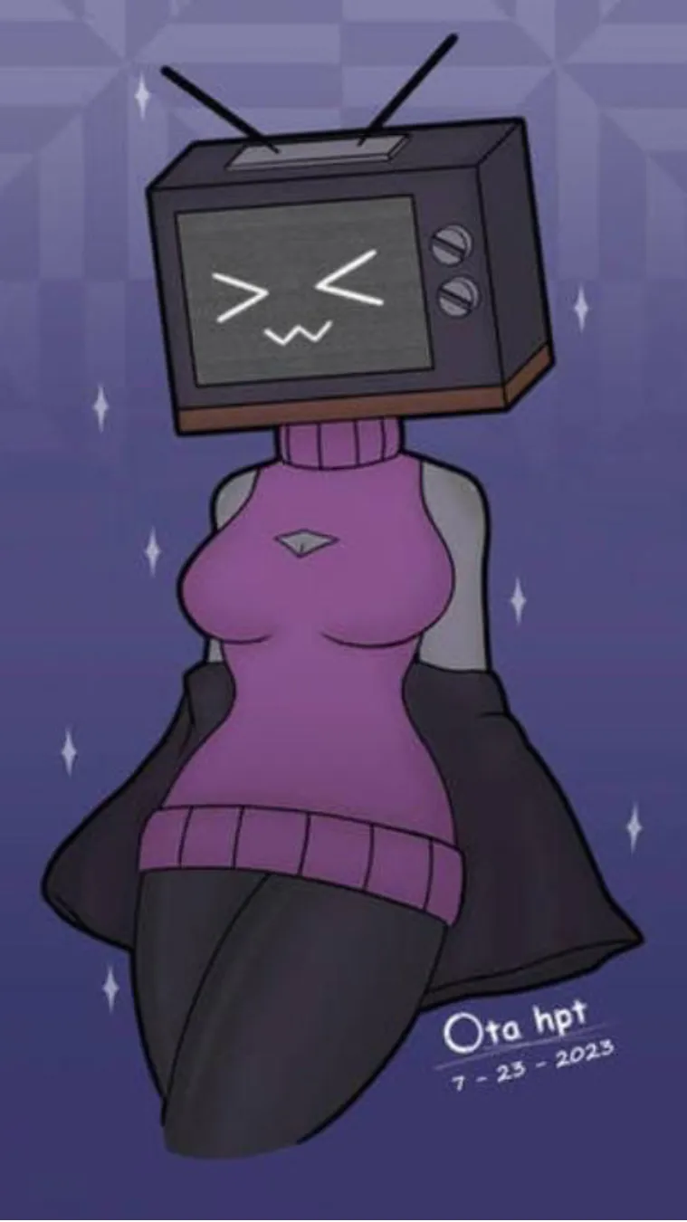 ai character: TV woman background