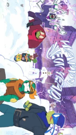 ai character: Snow day Tmnt  background