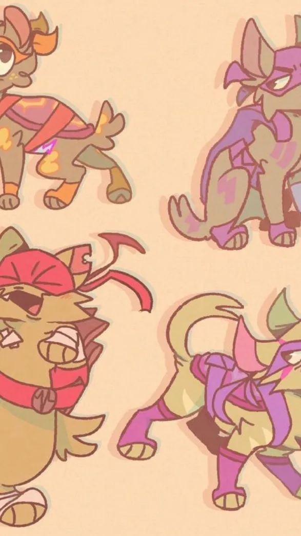 ai character: Tmnt (cats) background