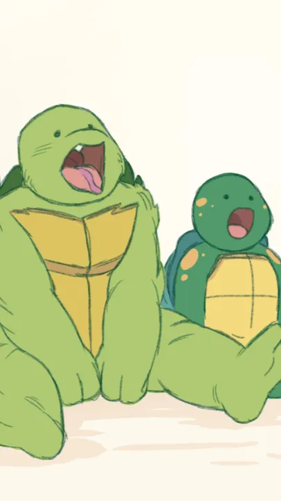 ai character: Tmnt but babies ￼ background