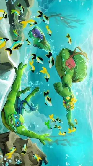 ai character: Tmnt beach time ￼ background
