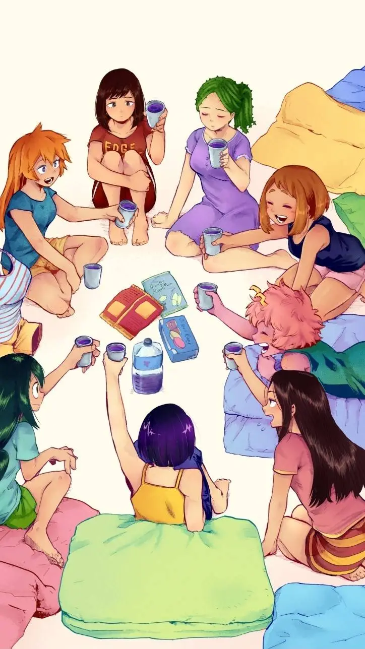 ai character: MHA sleepover background