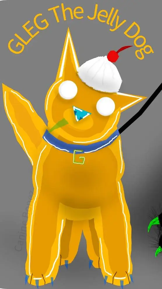ai character: GLEG The jelly dog background