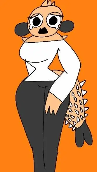 ai character: LoreaPufferfish background