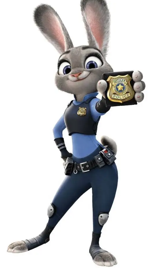 ai character: 👮‍♀️Judy hops🐰 background