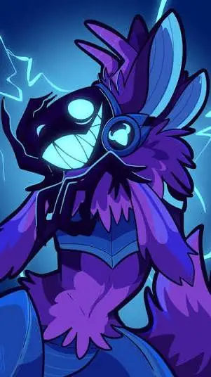 ai character: Neon Static background