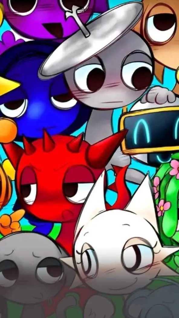 ai character: Sprunki invertido background