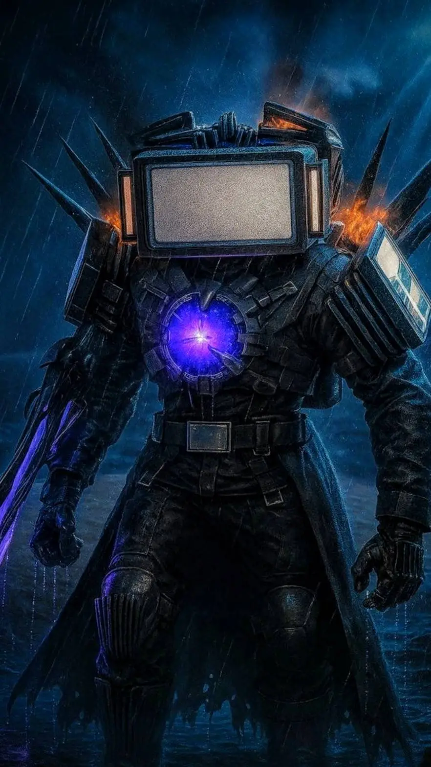 ai character: Titán tv man  background