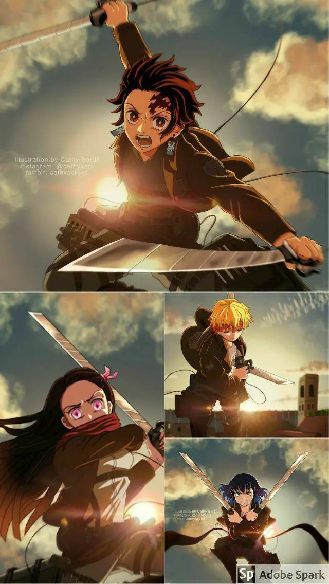 ai character: kny, aot background