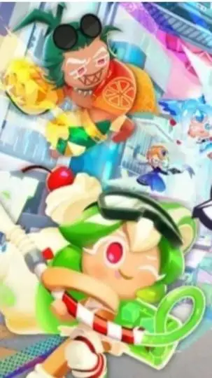 ai character: fruit punch cookie background