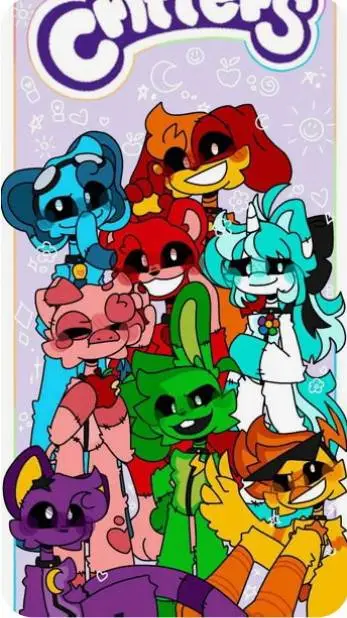 ai character: 🌈Smiling critterz⭐ background
