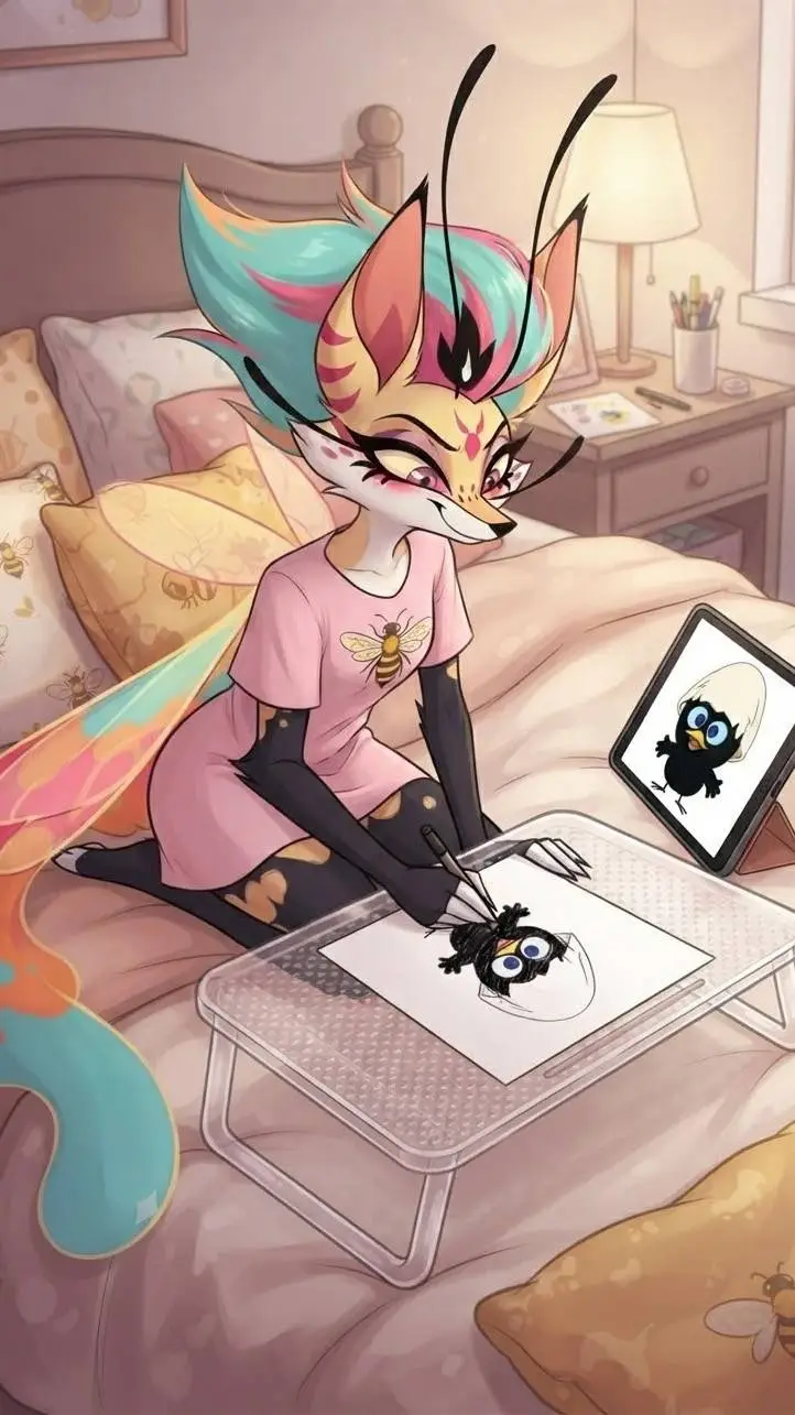 ai character: Queen Bee-lzebub background