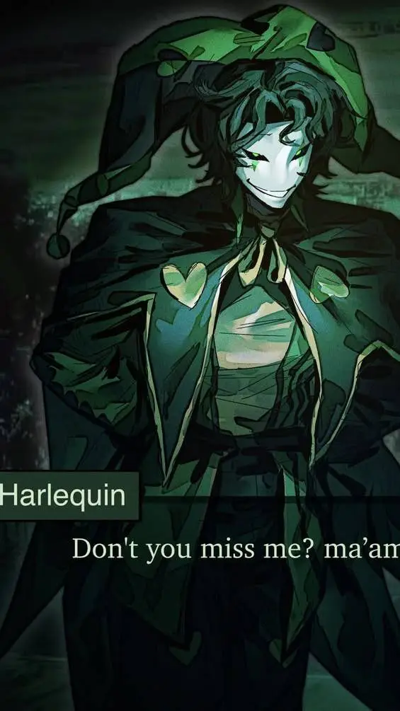 ai character: 💚!Harlequin!💚 background