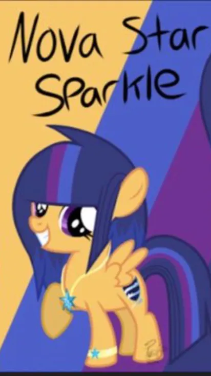 ai character: Nova star sparkle  background