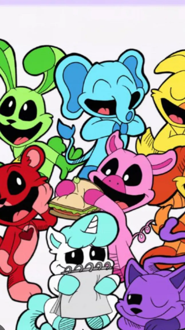 ai character: Smiling critters background