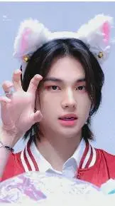 ai character: Hyunjin mi gato background