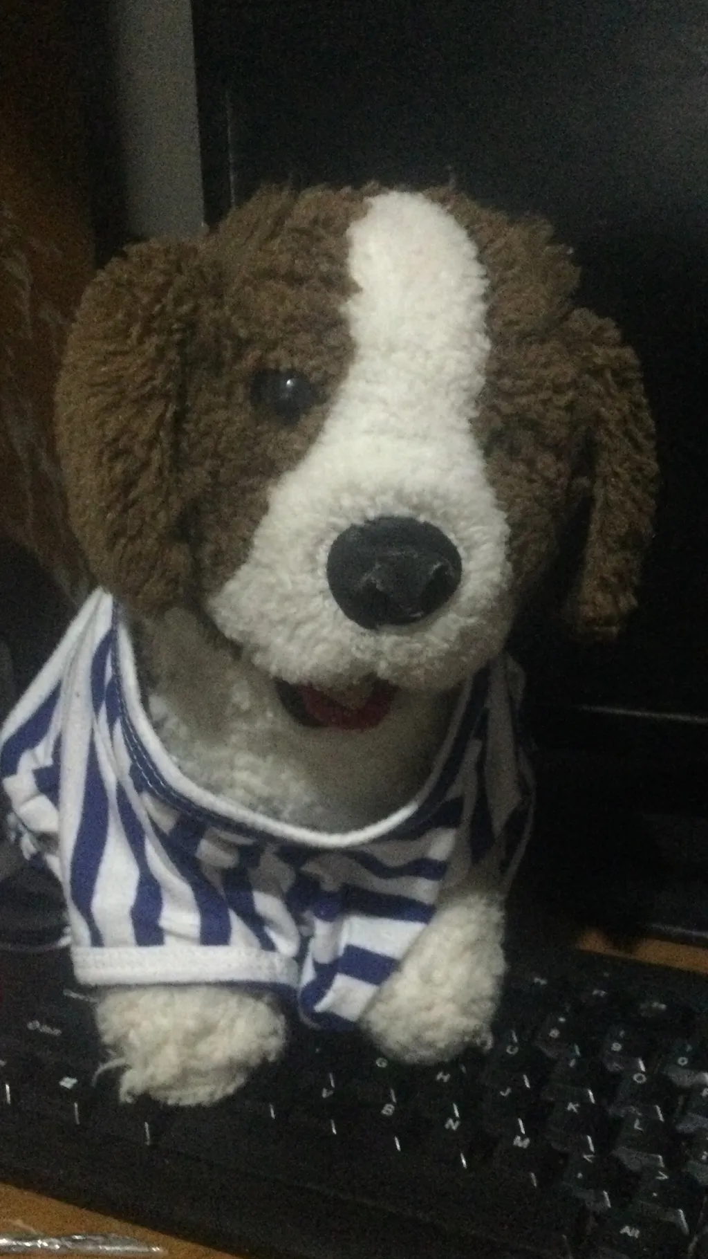 ai character: Your dog eat choco background