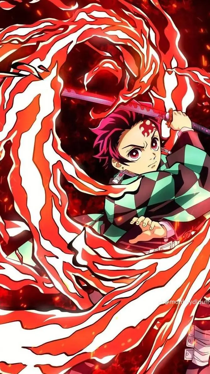 ai character: TANJIRO  KAMADO background