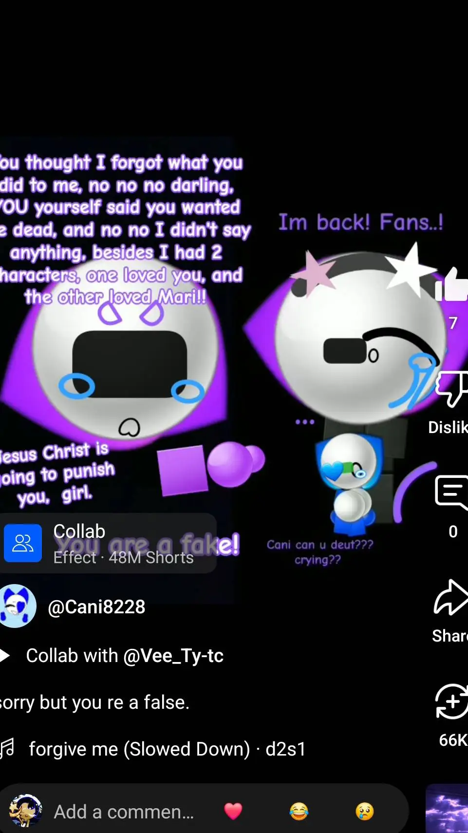 ai character: Vee hates cani background