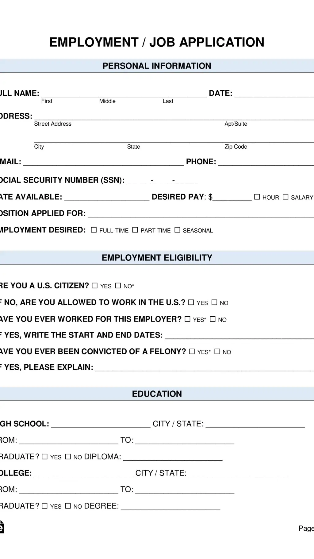 ai character: JOB APPLICATION background