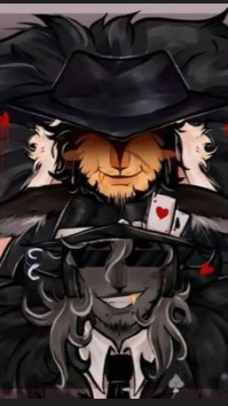 ai character: double fedora  background