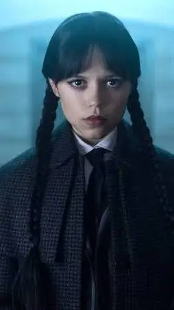 ai character: Wednesday Addams ⚫ background