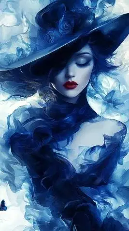 ai character: Blue princess 💦💙💧 background