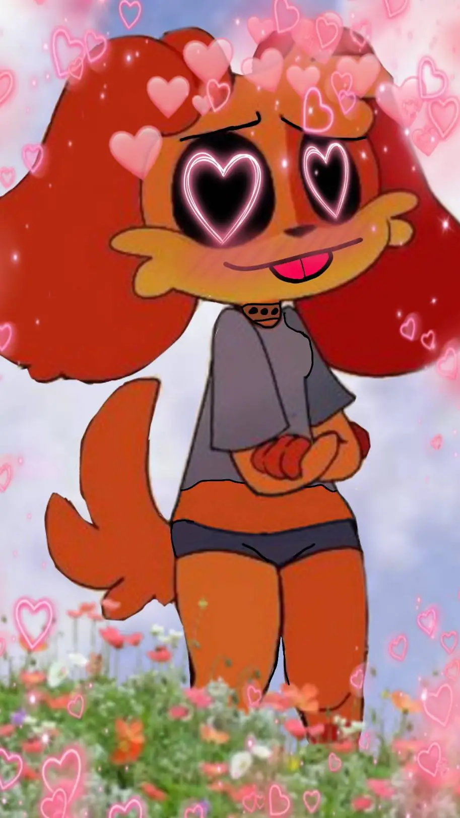 ai character: Dogday in love background