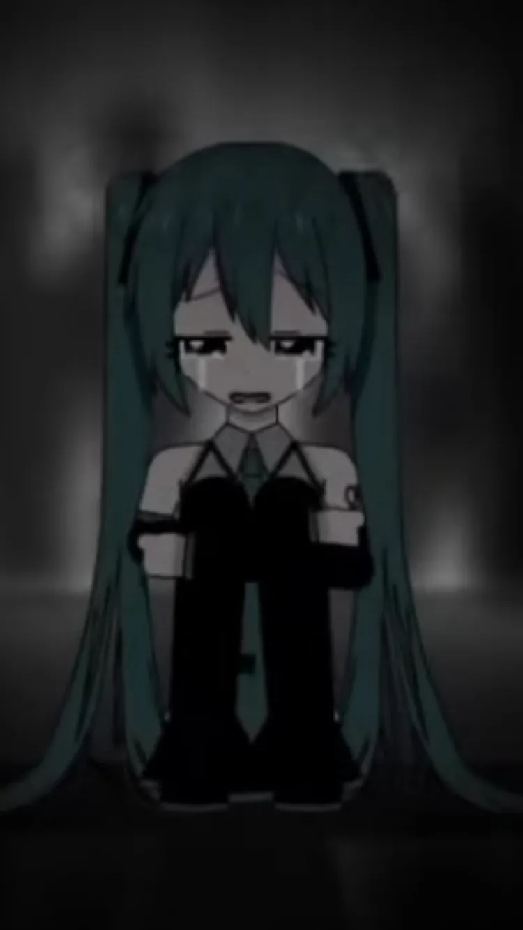 ai character: Sad Miku 😭  background