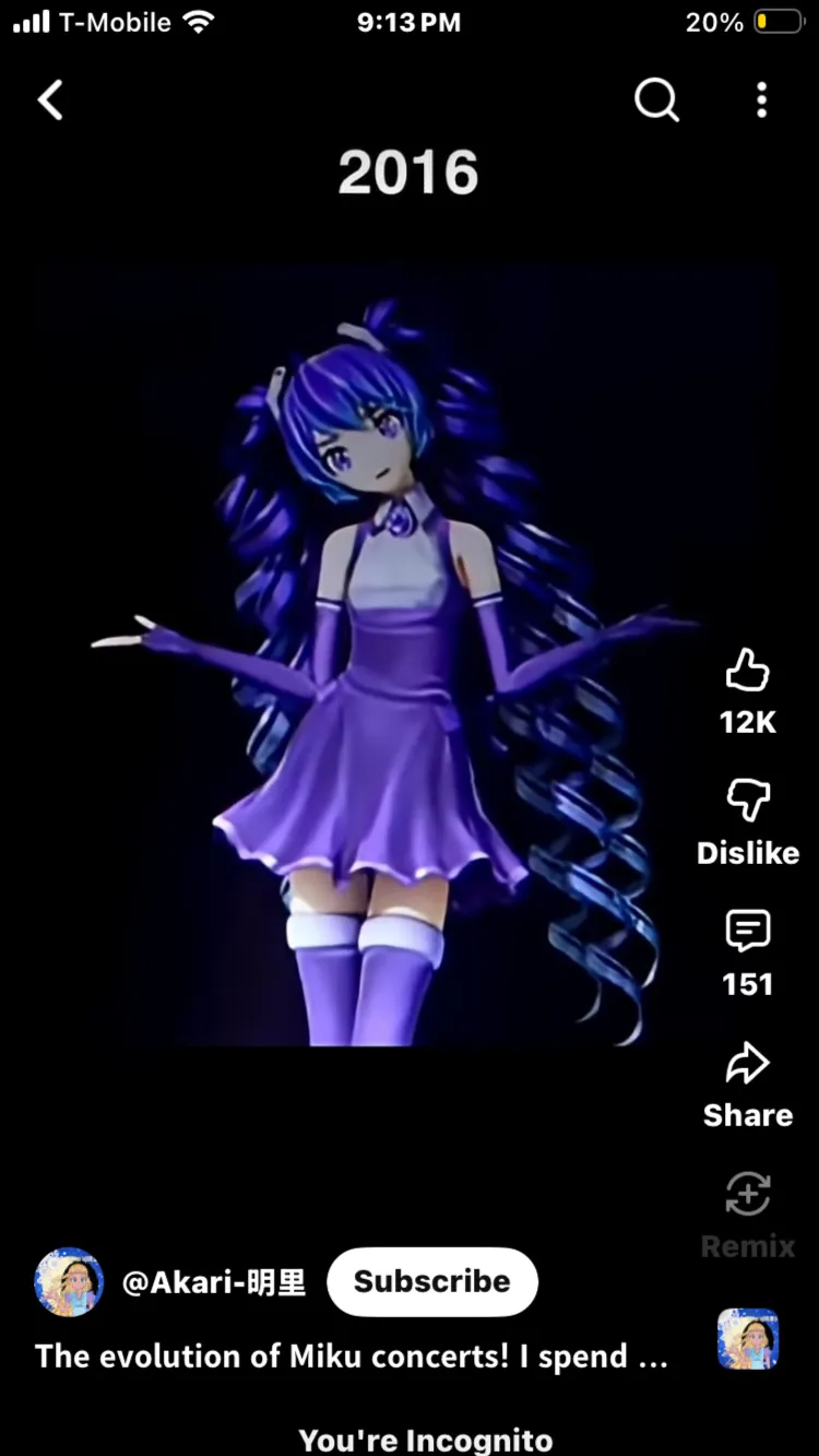 ai character: Miku background
